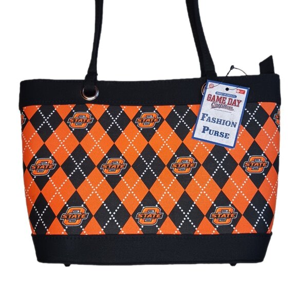 Oklahoma State University Cowboys Womens Tote Purse Bag Orange/Black NCAA - Picture 2 of 7